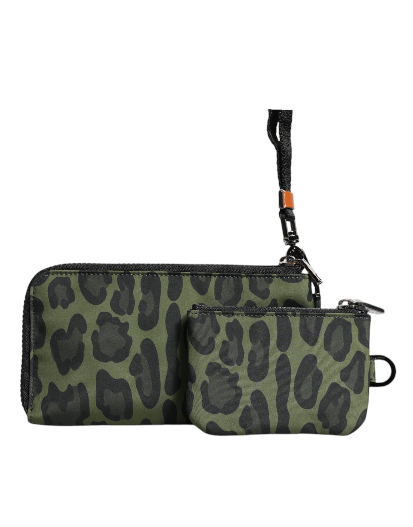 Green Leopard Leather Logo Plaque Multifunctional Kit Bag