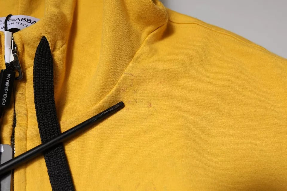 Yellow Logo Full Zip Hooded Sweatshirt Sweater