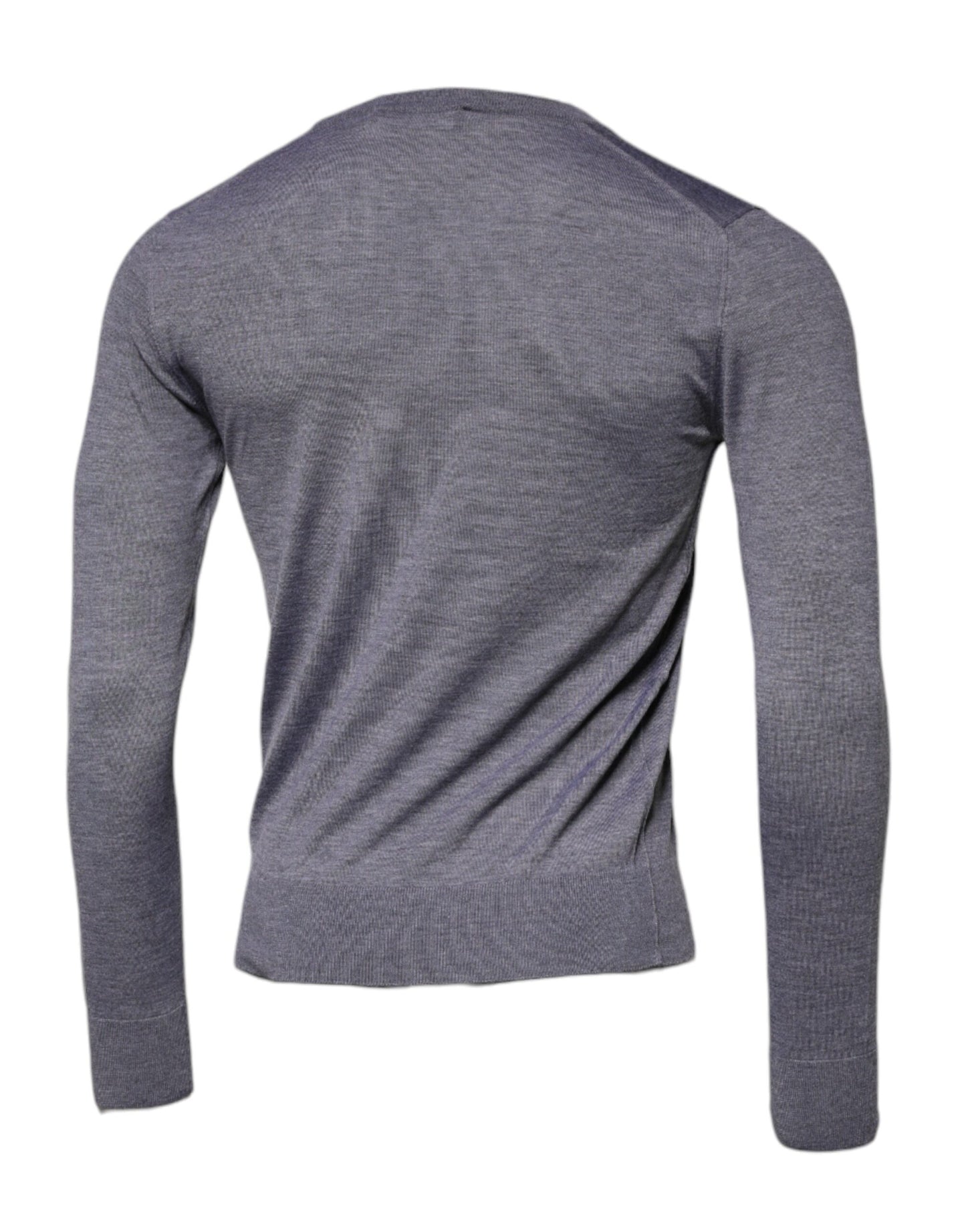 Gray Cashmere Crew Neck Pullover Sweater