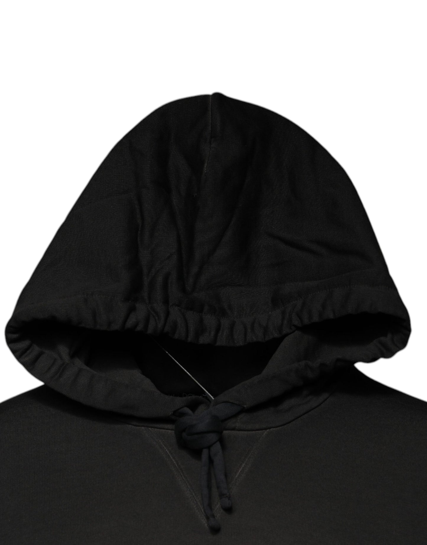 Black Cotton Hooded DG Shield Pullover Sweater