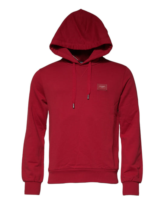 Red Cotton Logo Hooded Sweatshirt Sweater