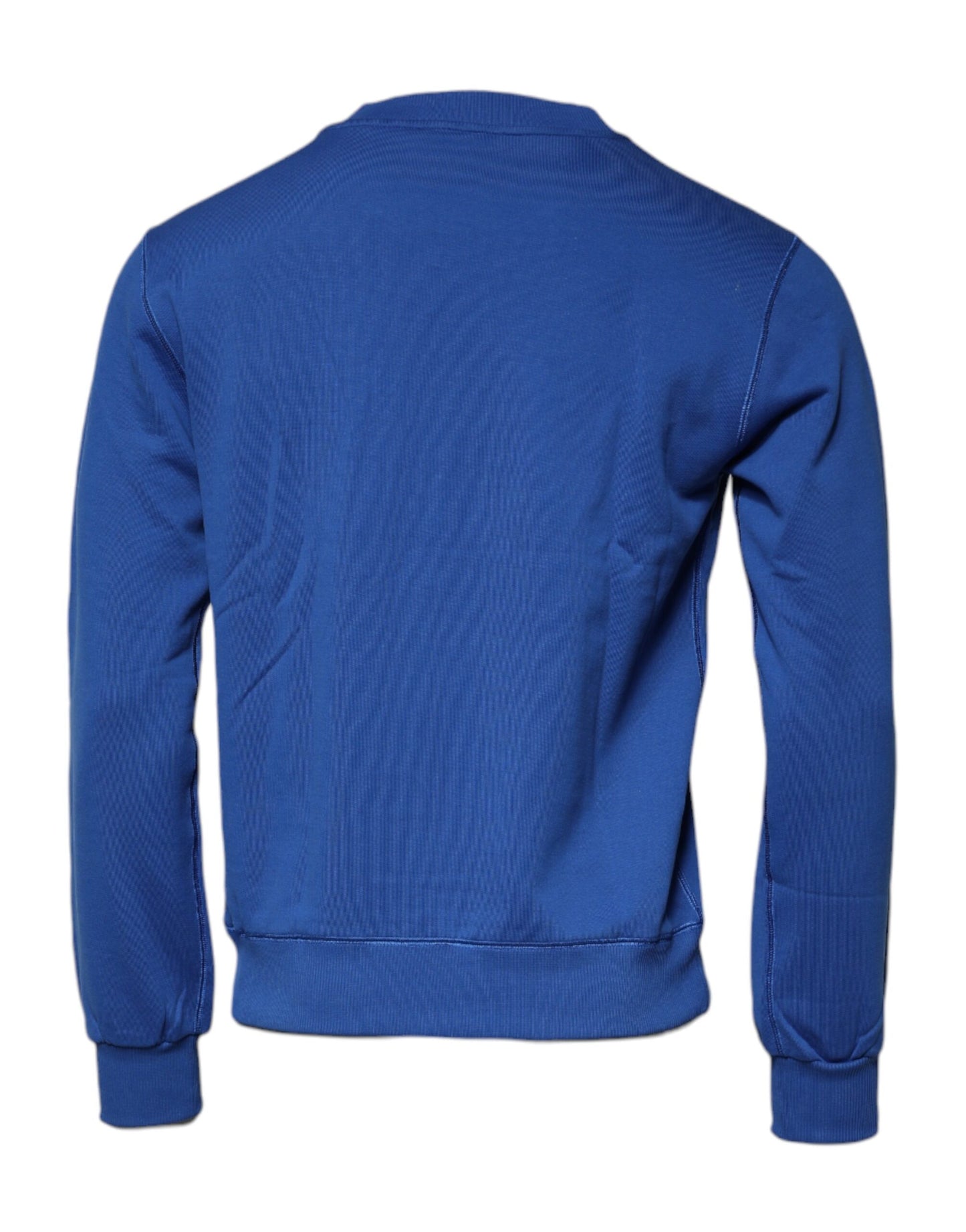 Blue Logo Plaque Crew Neck Pullover Sweater