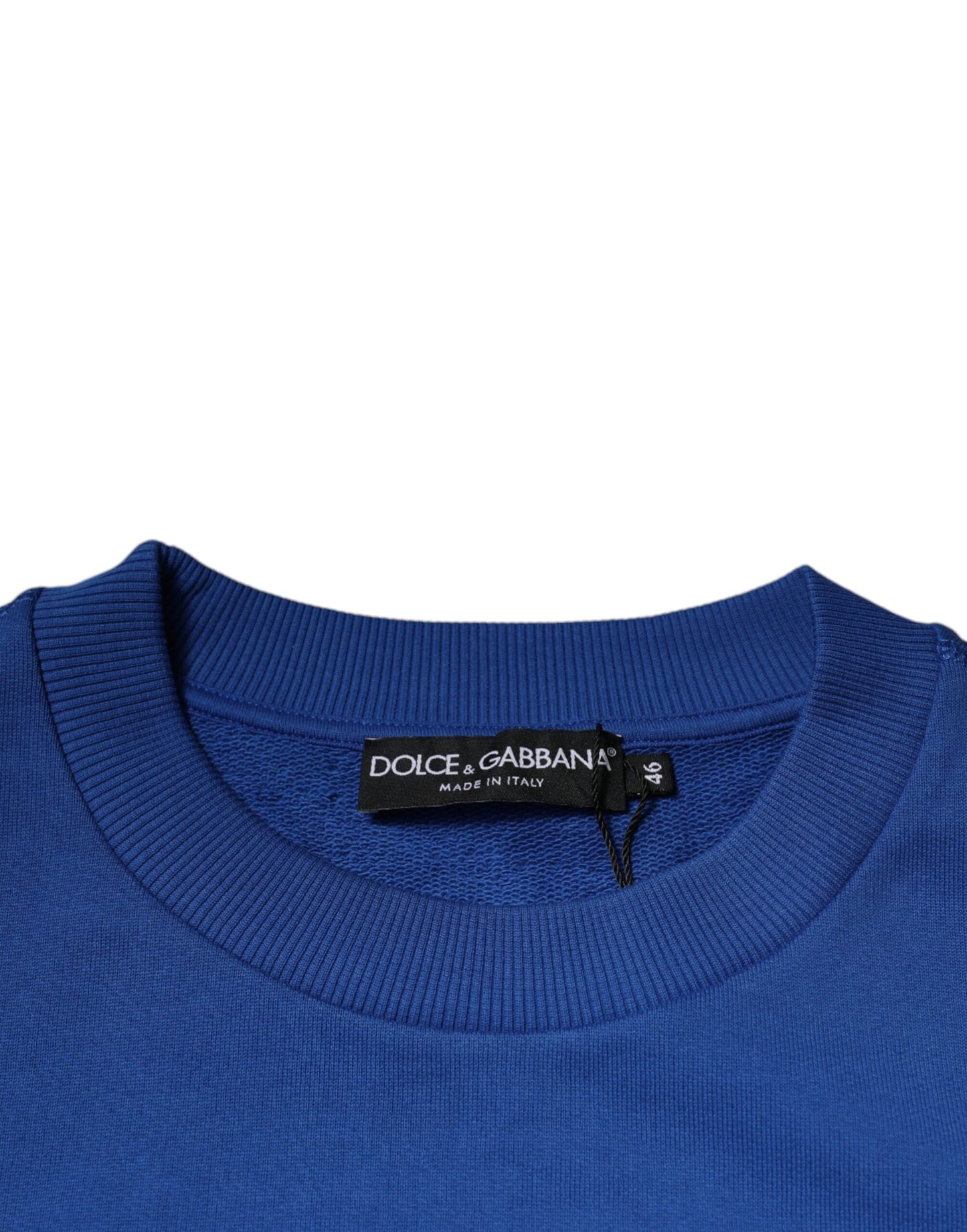 Blue Logo Plaque Crew Neck Pullover Sweater