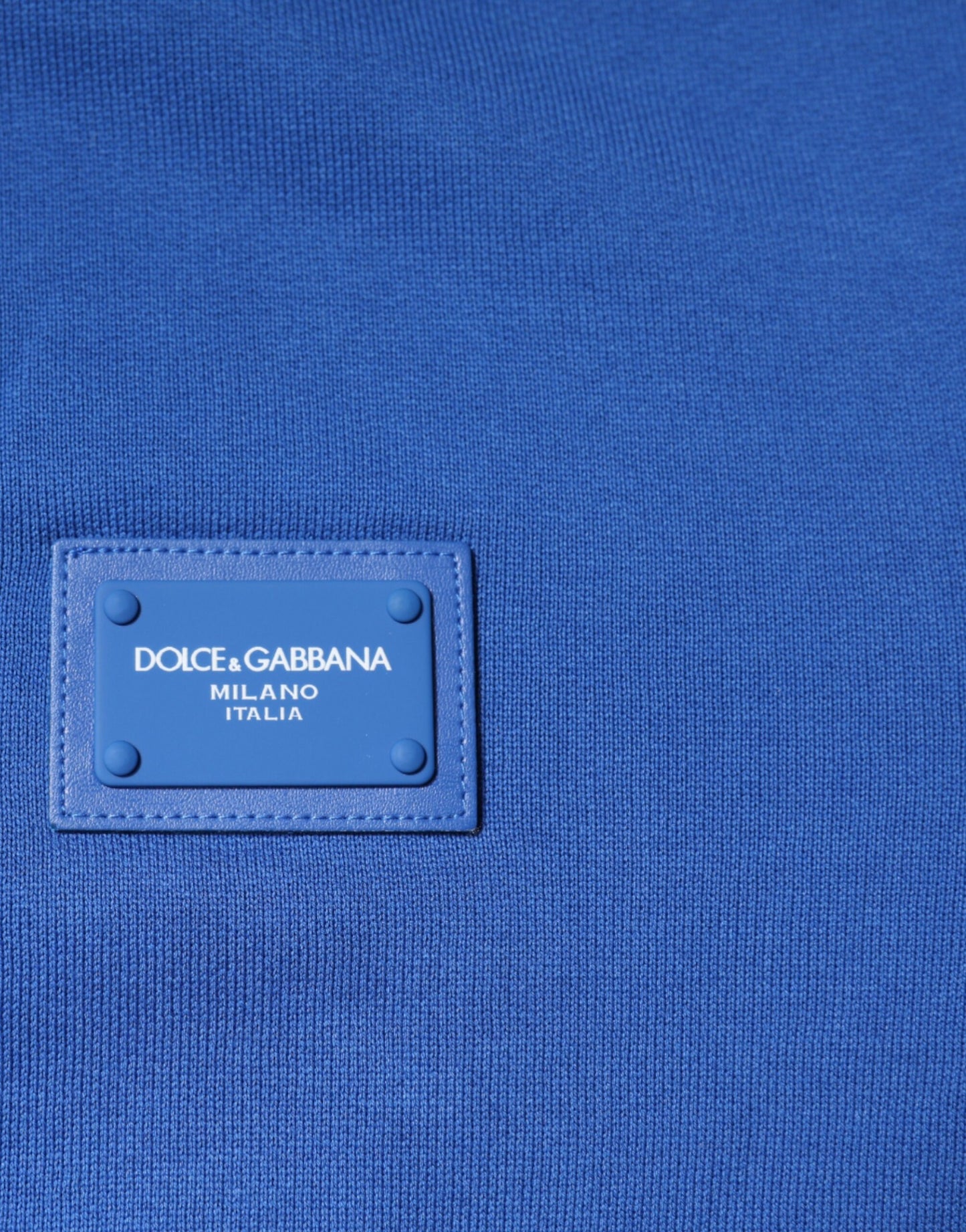 Blue Logo Plaque Crew Neck Pullover Sweater