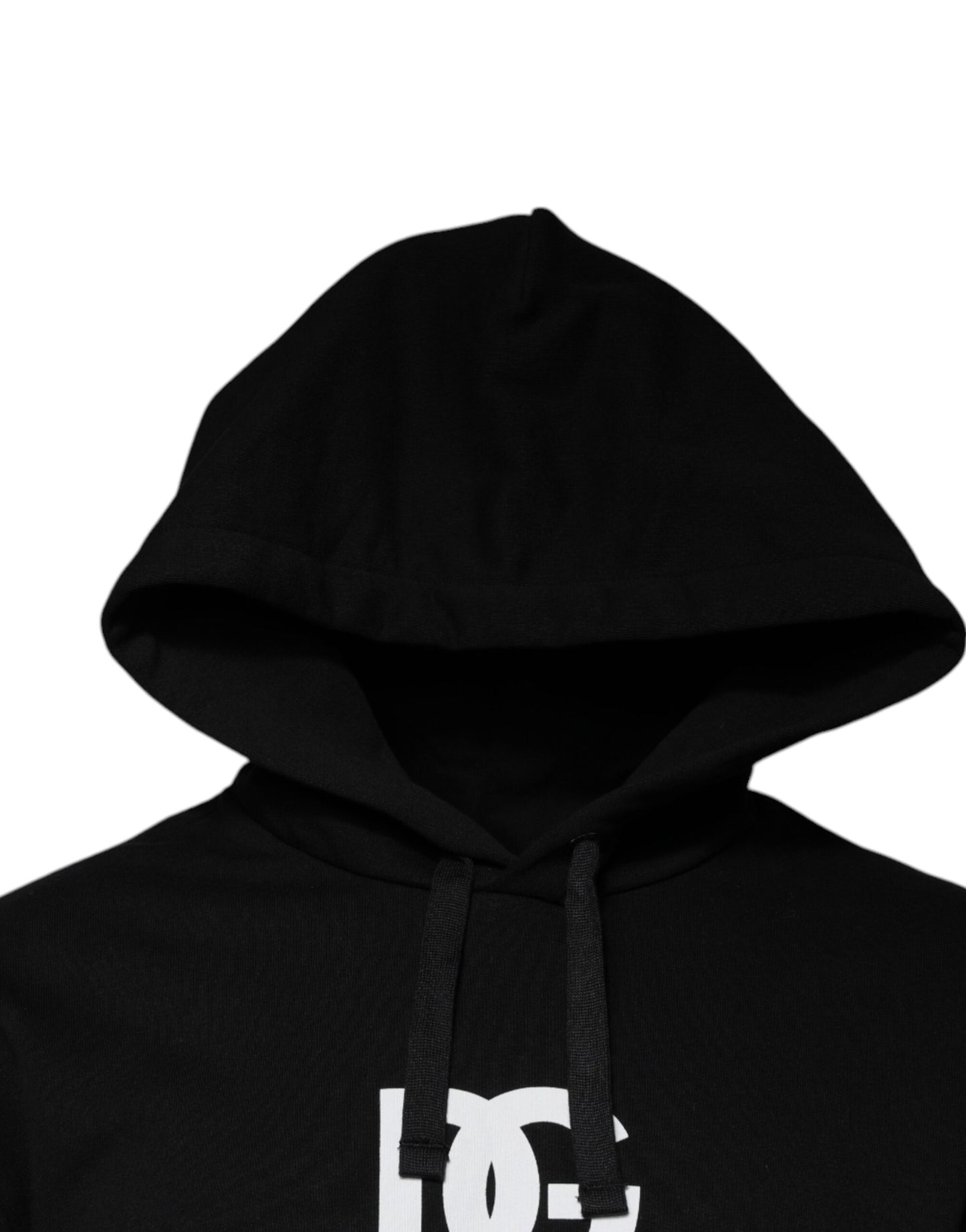 Black Logo Cotton Hooded Sweatshirt Sweater