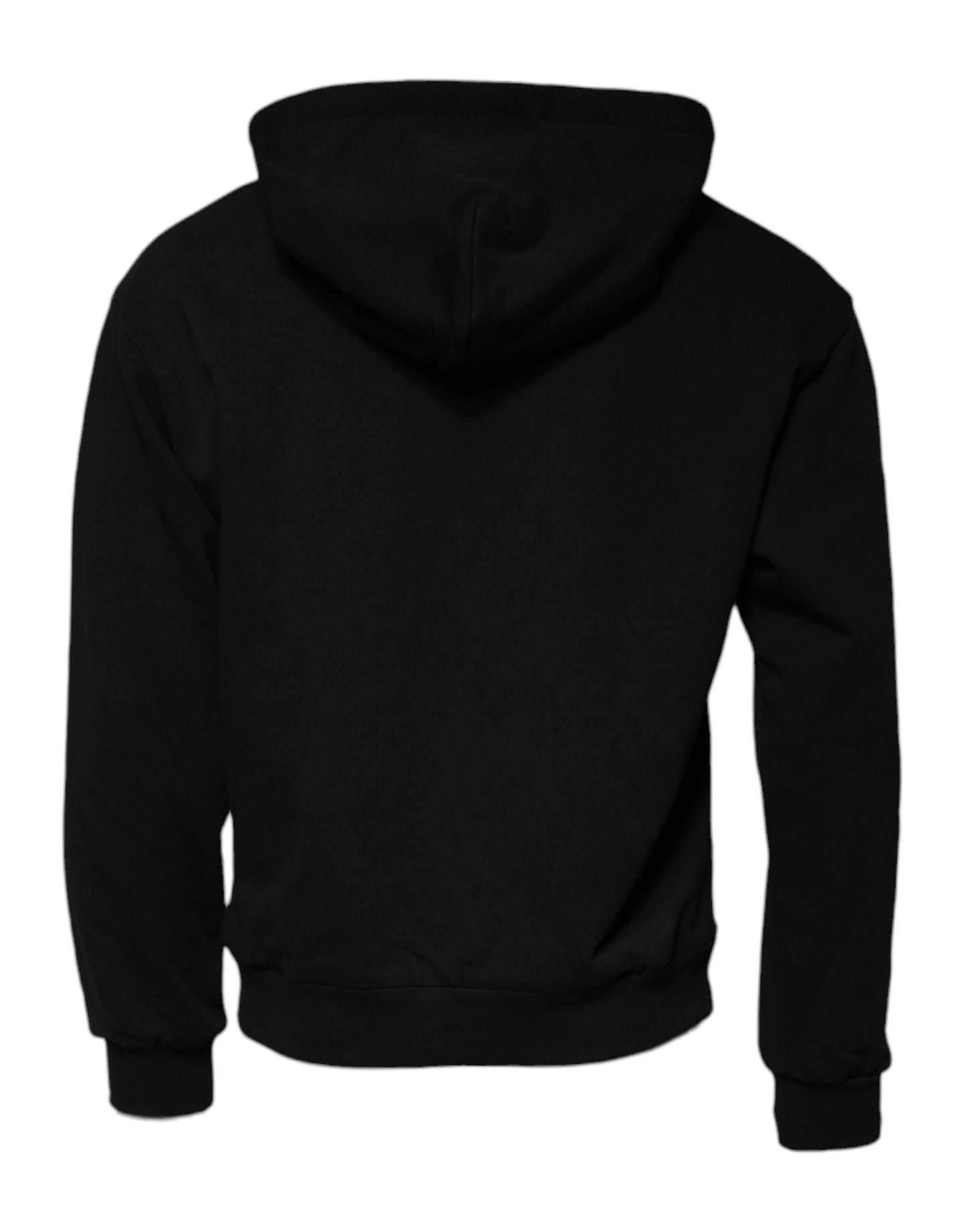 Black Logo Cotton Hooded Sweatshirt Sweater