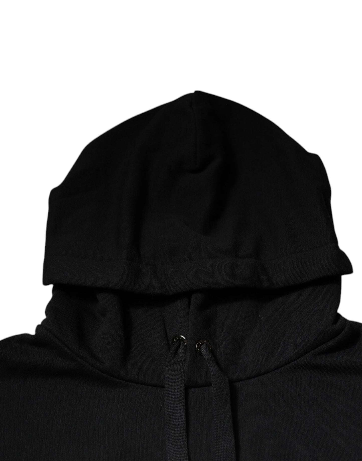 Black Logo Cotton Hooded Sweatshirt Sweater