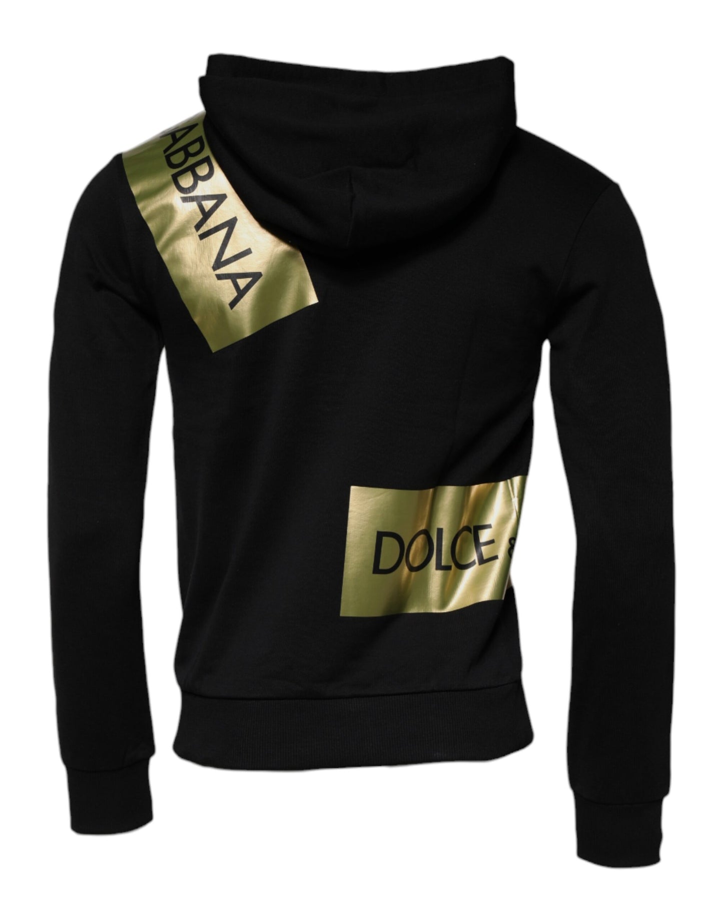 Black Gold Hooded Cotton Pullover Sweater