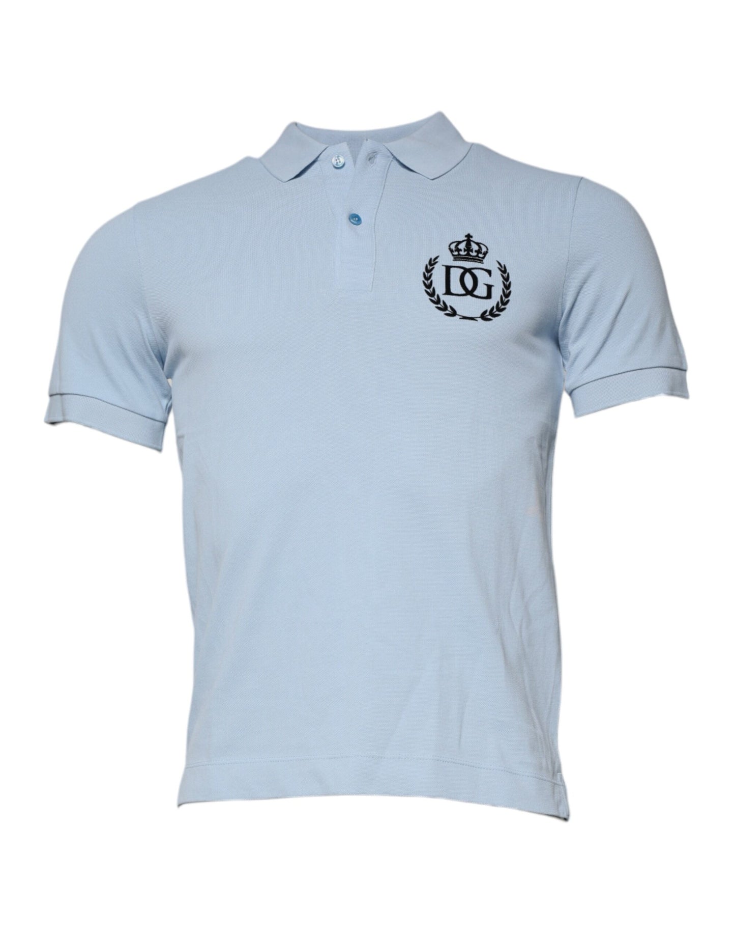 Blue Cotton Crown Collared Polo T-shirt