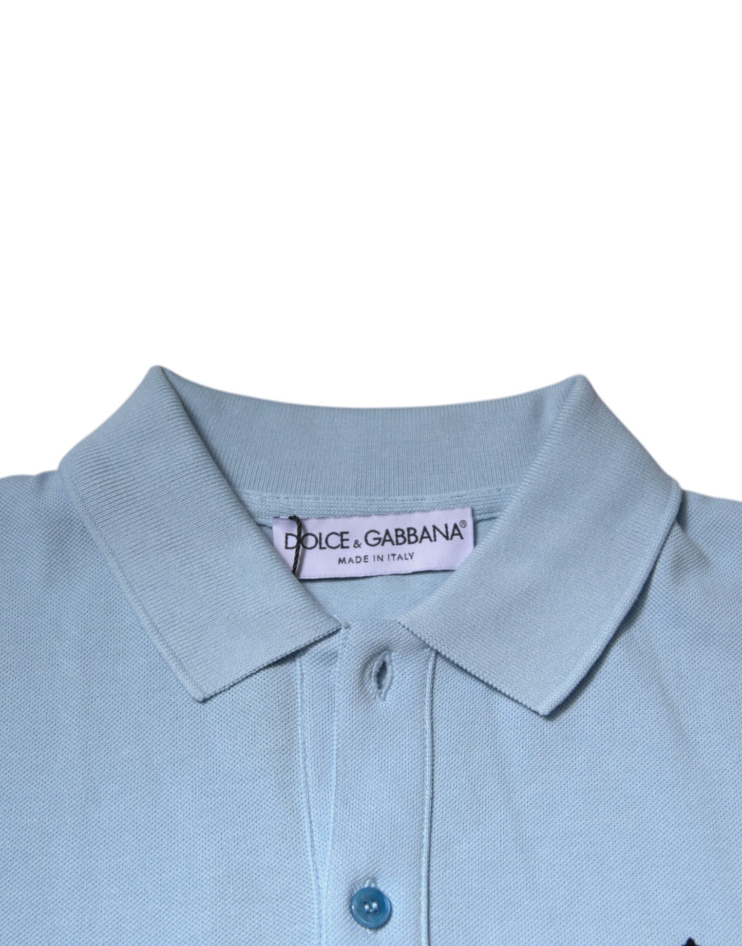 Blue Cotton Crown Collared Polo T-shirt