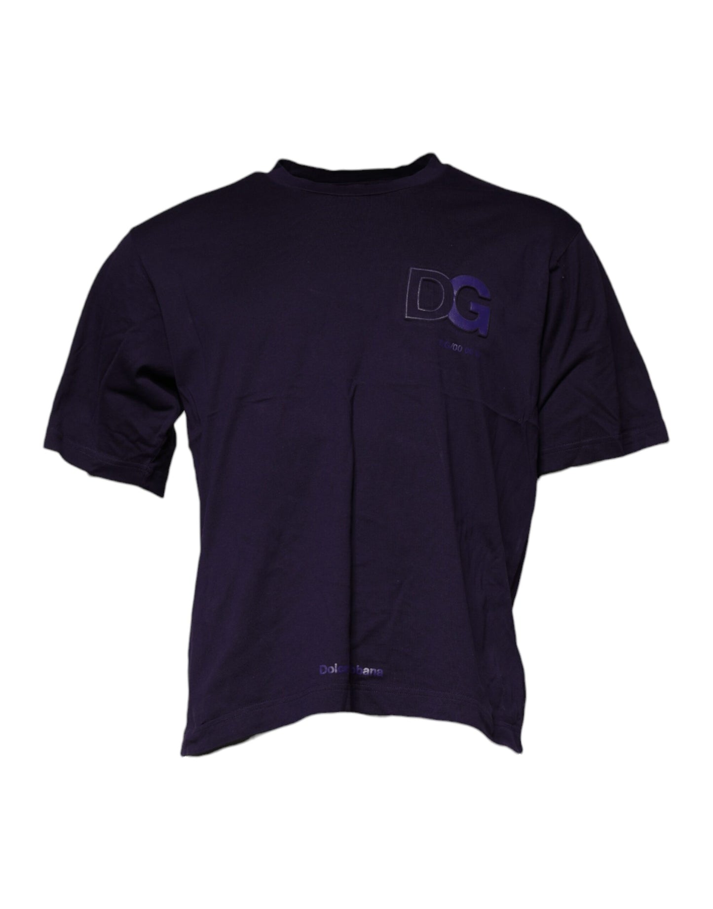 Purple DG Logo Cotton Crew Neck T-shirt