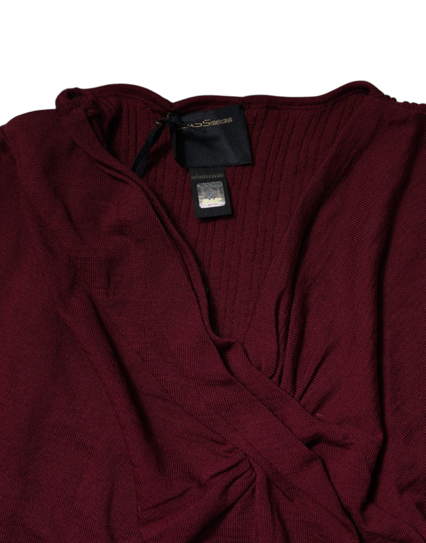 Maroon Jumper Keyhole Knit Pullover Sweater