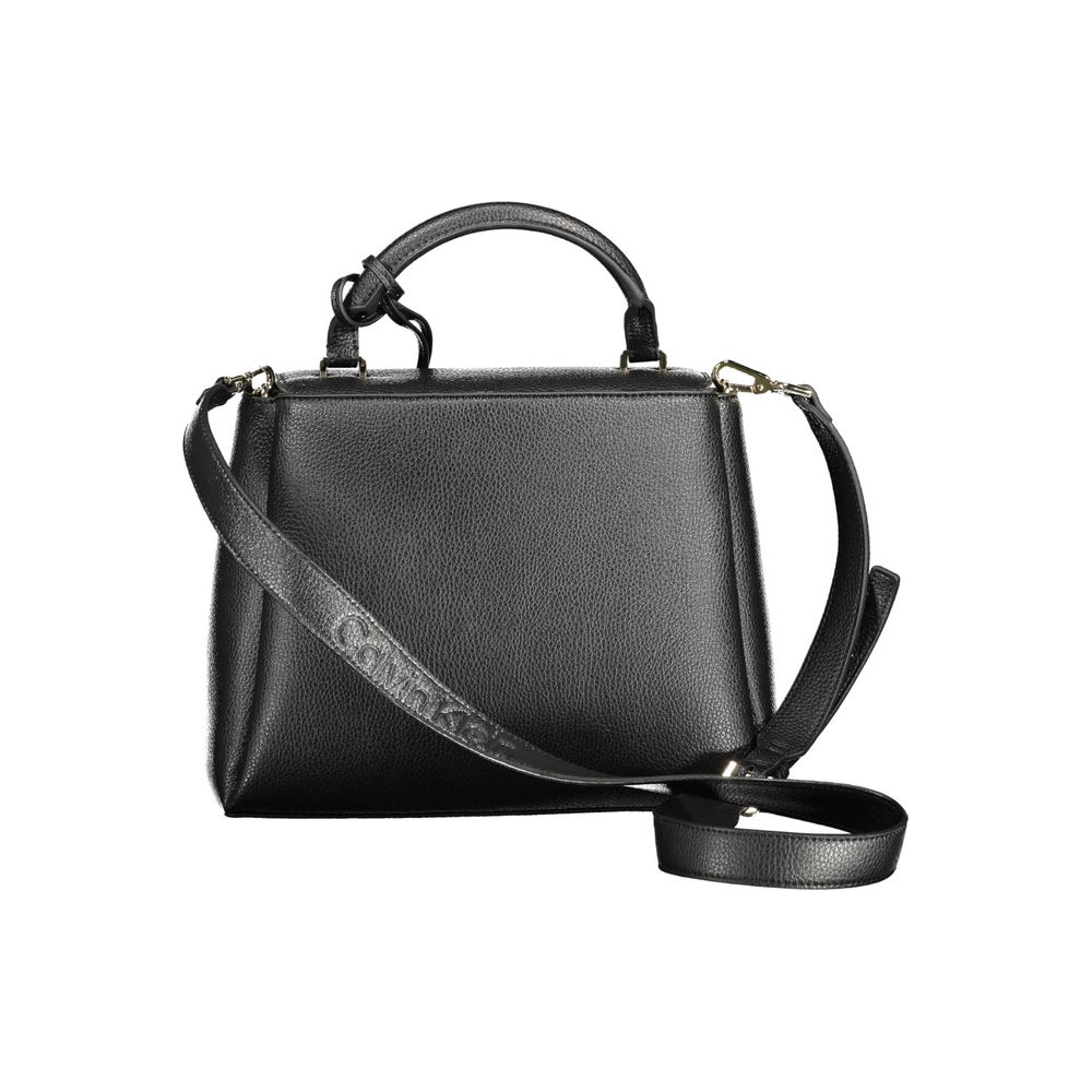 Black Polyester Women Handbag