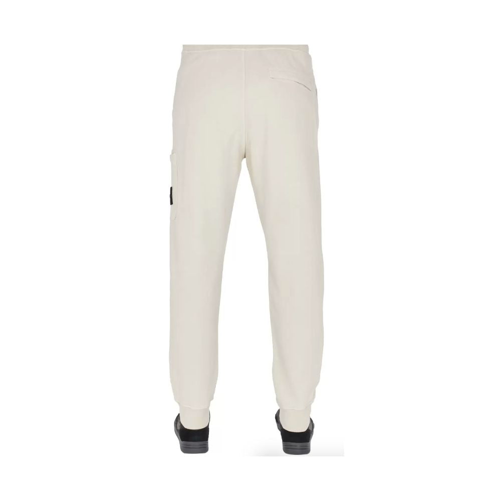 Beige Cotton Men's Track Pant