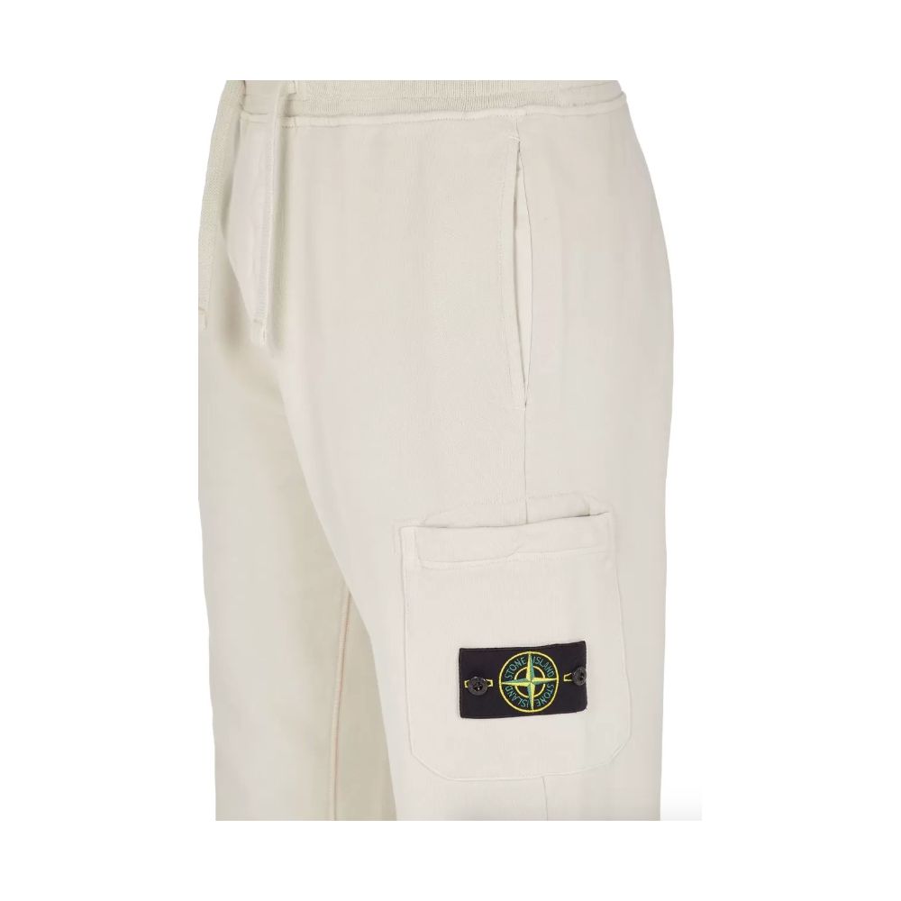 Beige Cotton Men's Track Pant