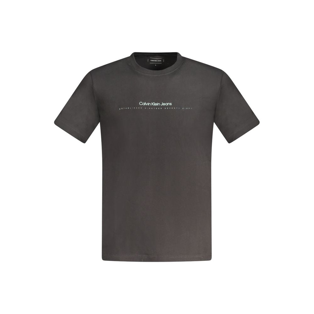 Black Cotton Men T-Shirt