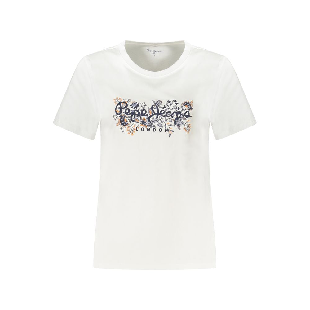 White Cotton Women T-Shirt