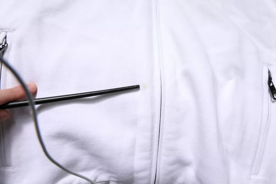 White Full Zip Hooded Sweatshirt Sweater