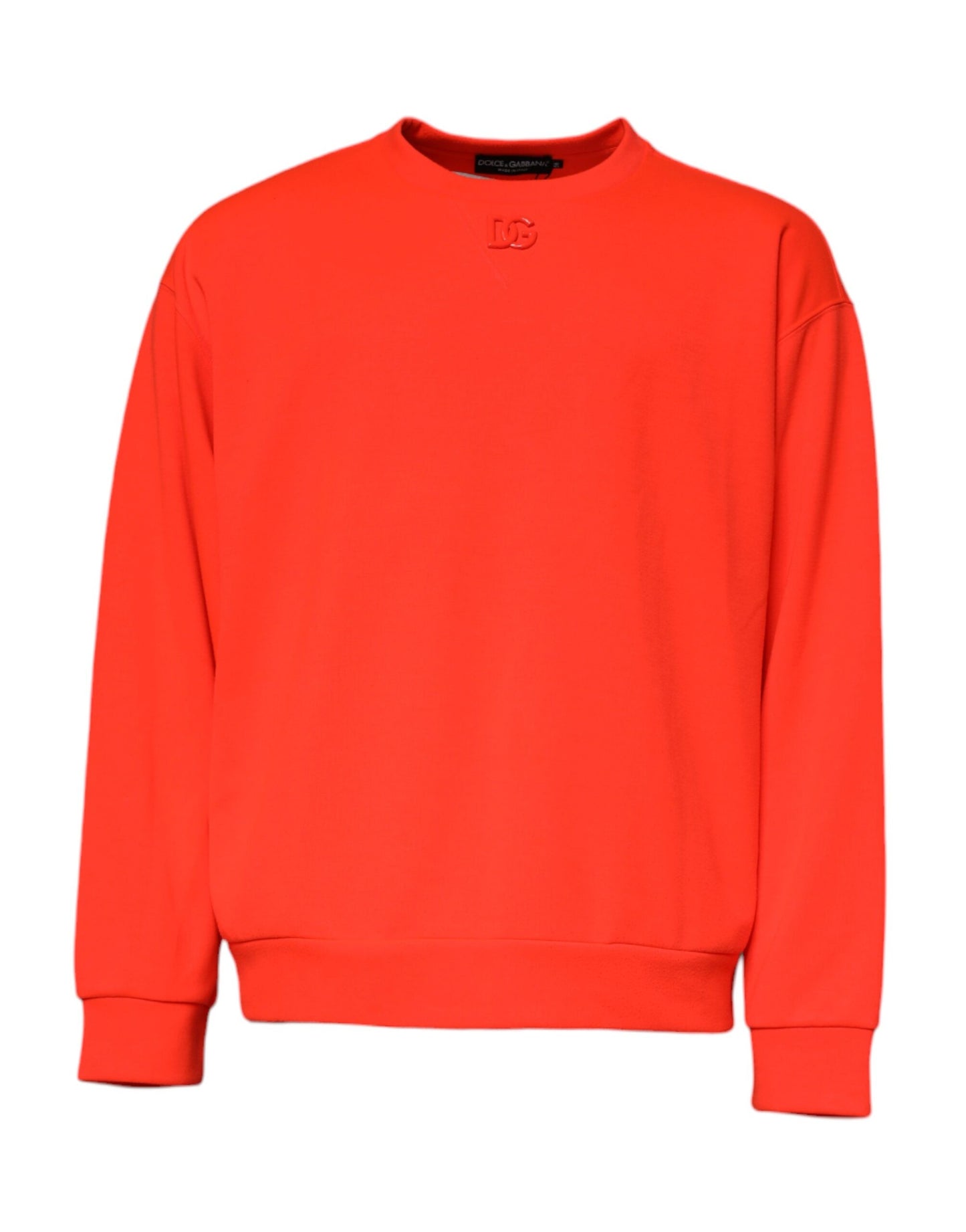 Red Logo Polyester Crew Neck Sweatshirt Sweater