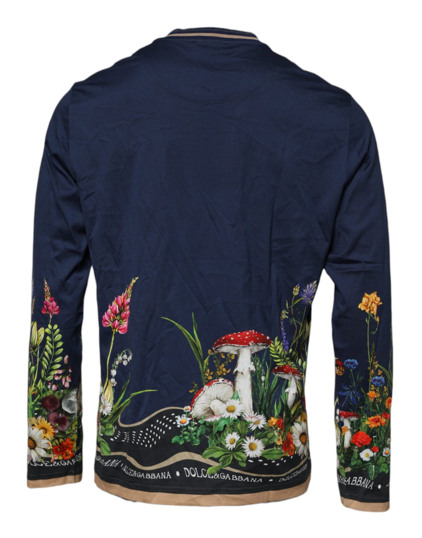 Blue Floral Logo CrewNeck Pullover Sweater