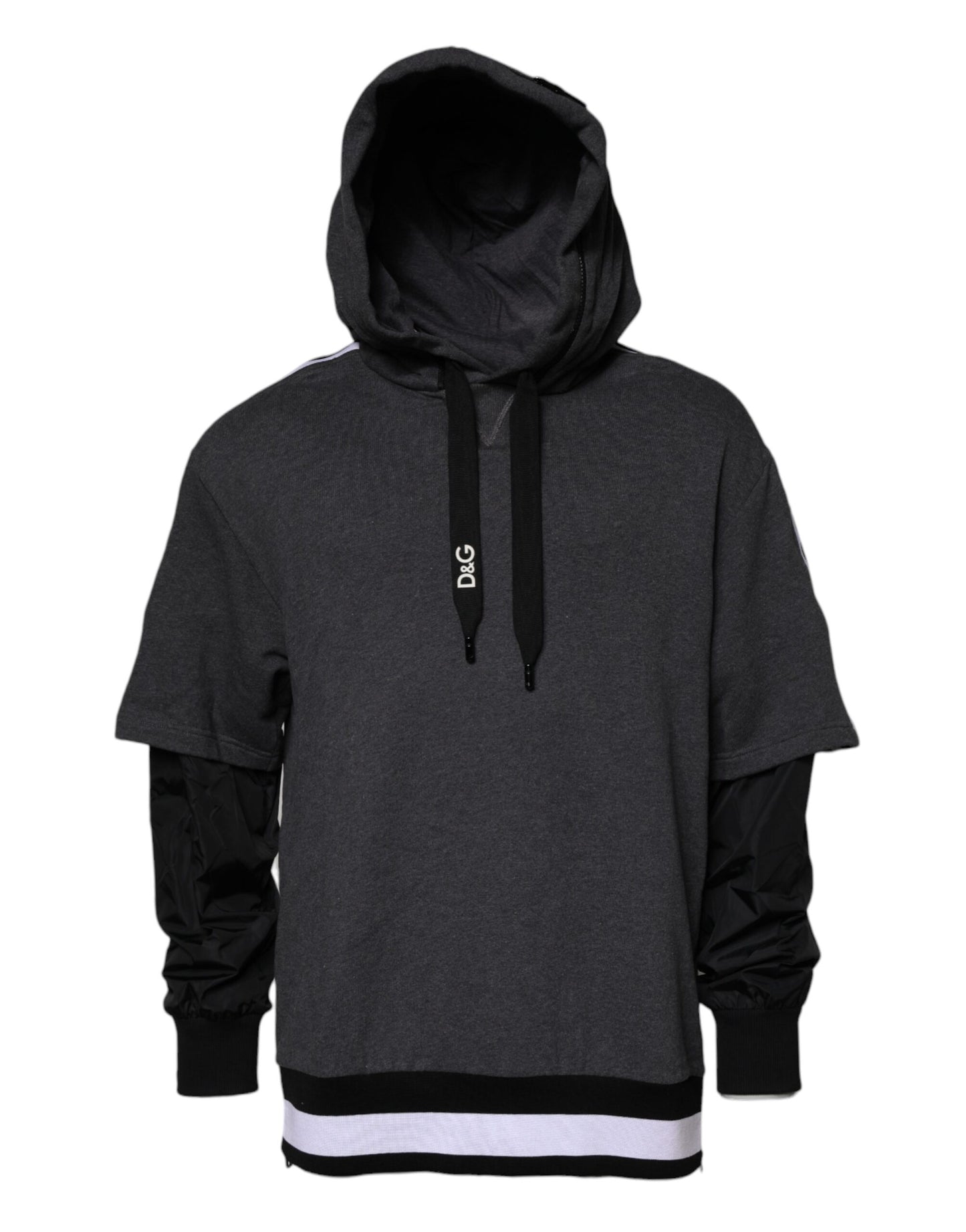 Melange Gray Cotton Hooded Sweatshirt Sweater