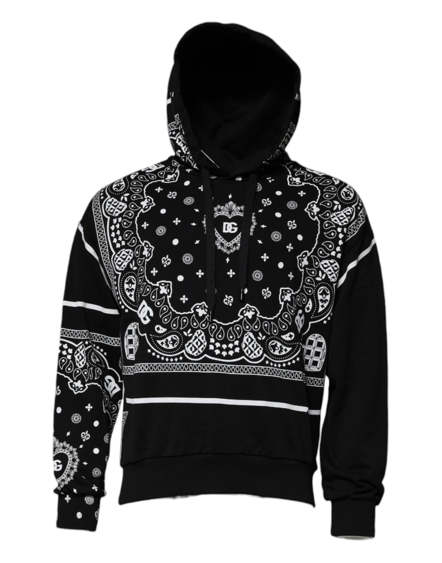 Black Bandana Hooded Men Sweatshirt Sweater