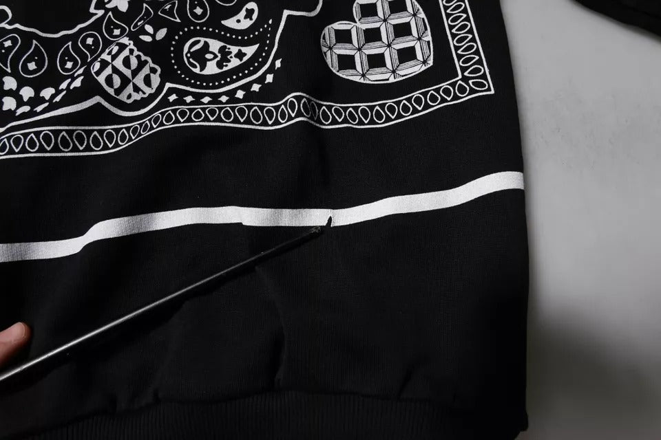 Black Bandana Hooded Men Sweatshirt Sweater