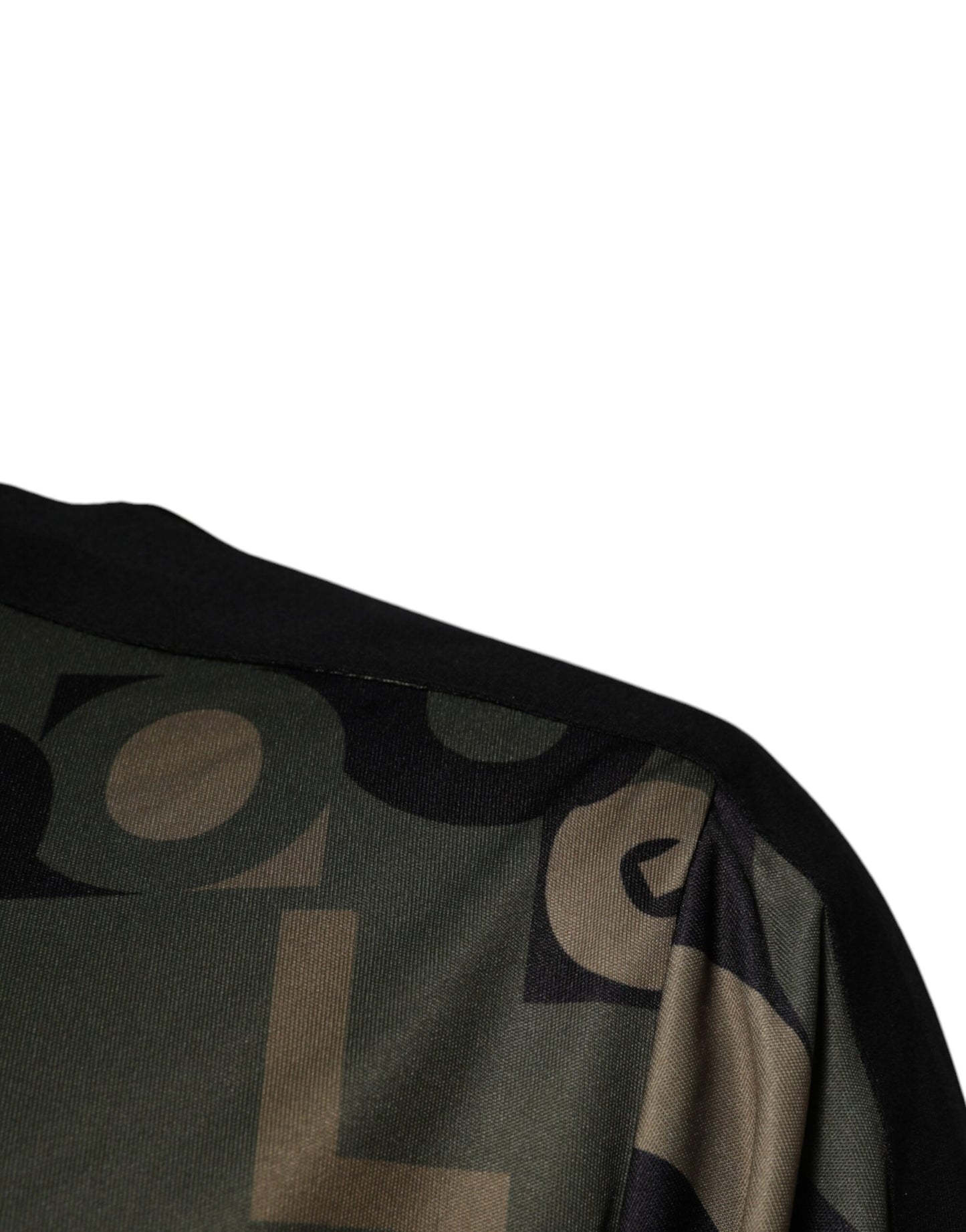 Army Green Polyester Logo Full Zip Sweater