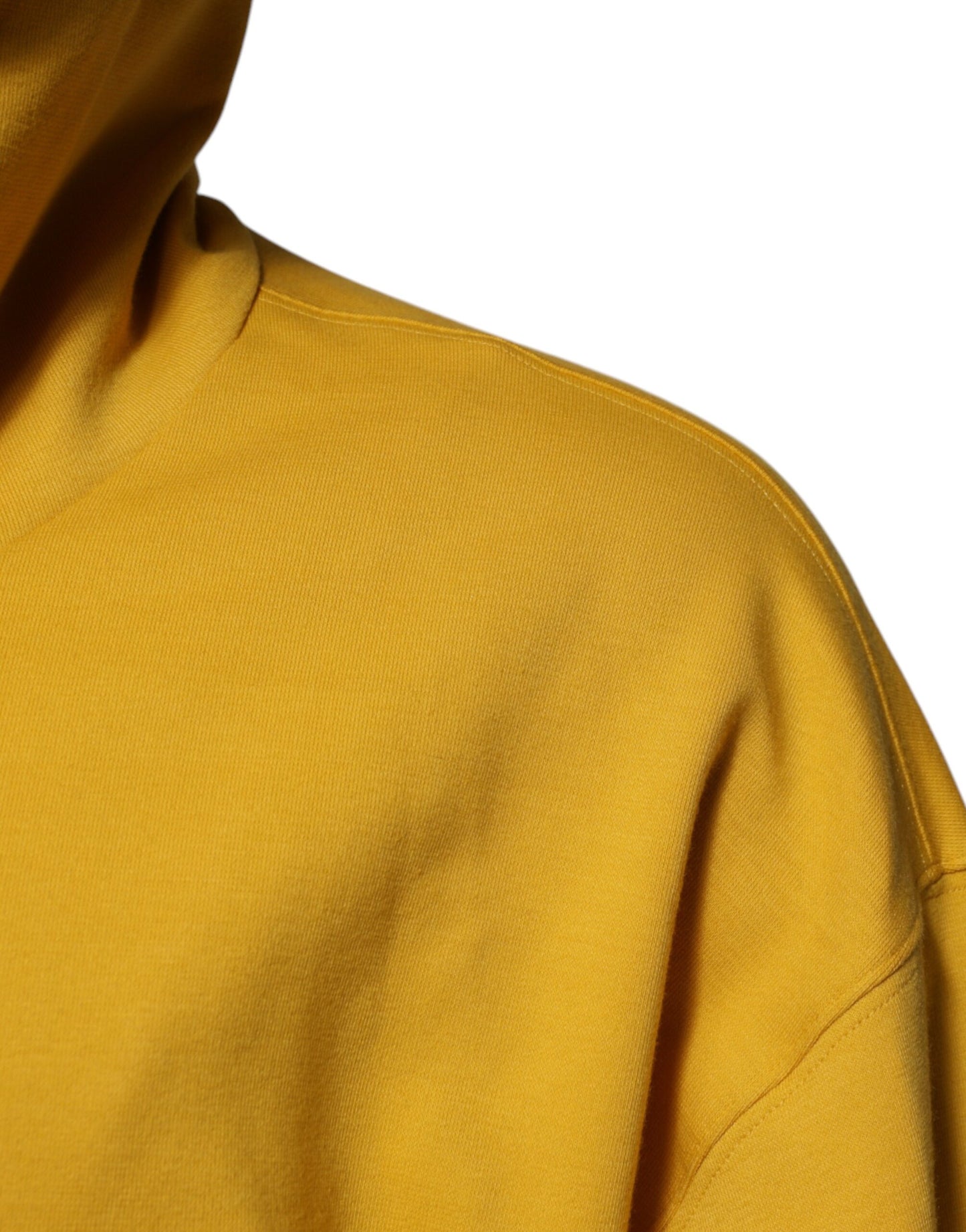 Yellow Logo Plaque Hooded Full Zip Sweater