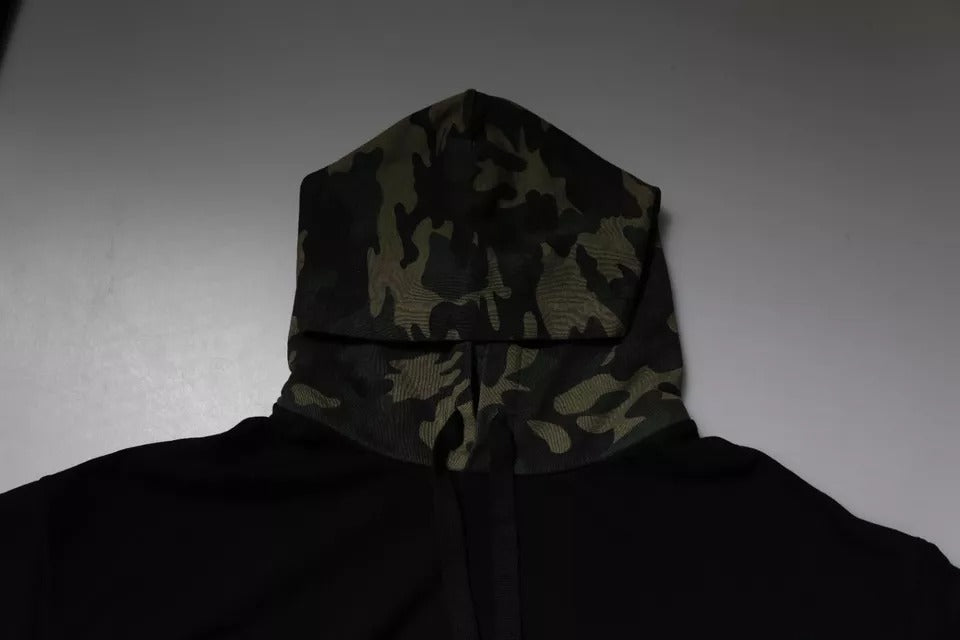 Black Camouflage Hooded Sweatshirt Sweater