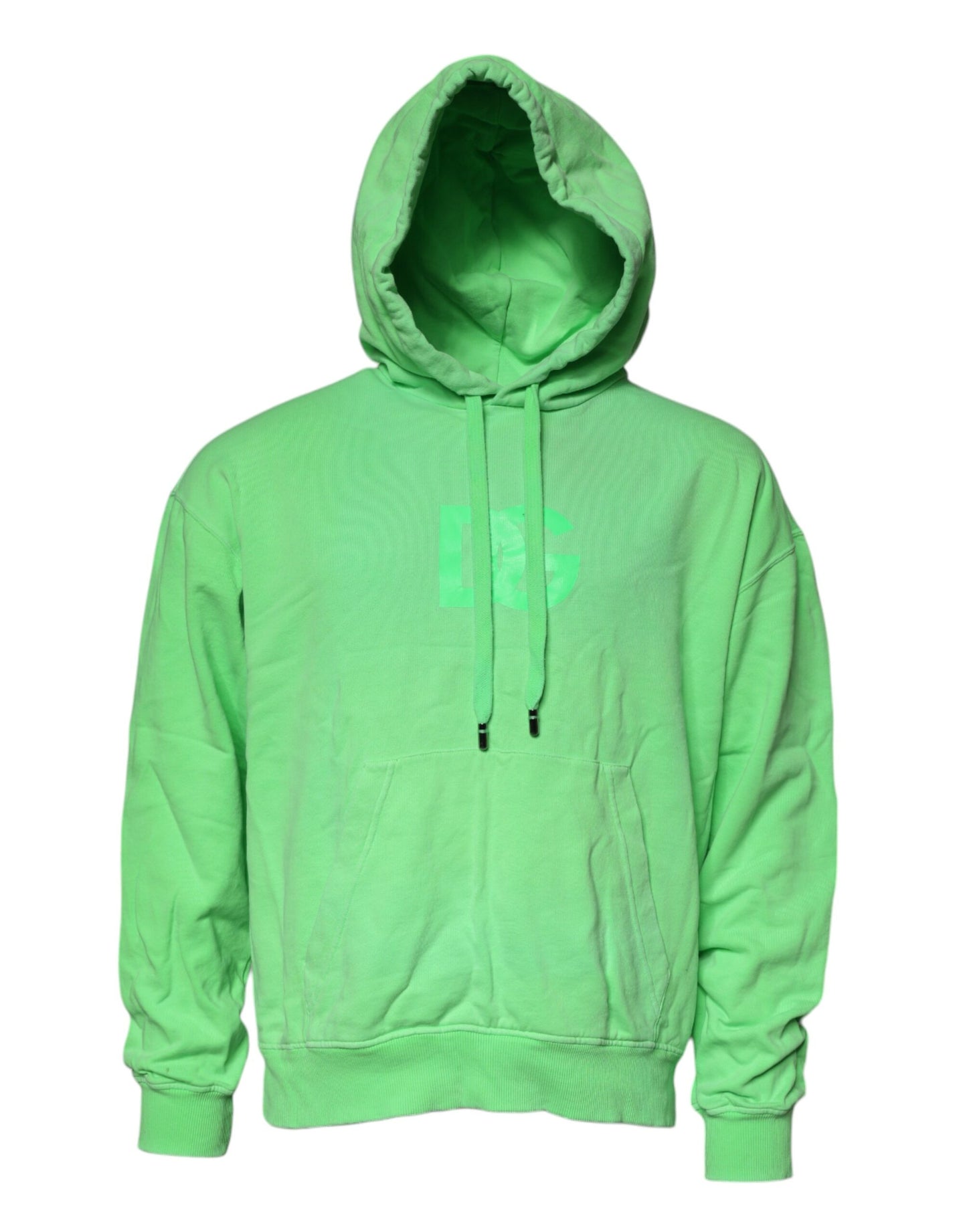 Green Logo Hooded Pullover Sweatshirt Sweater