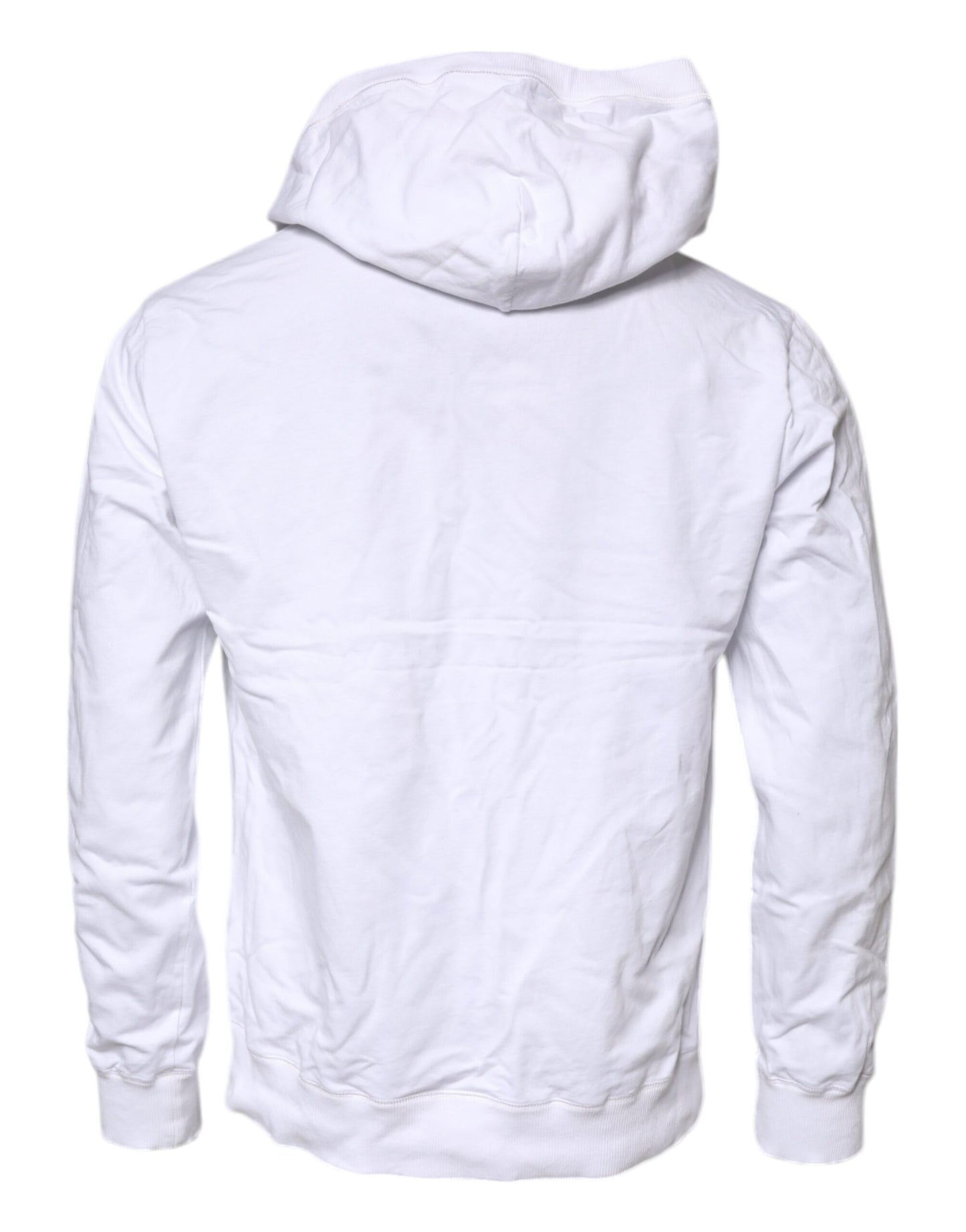 White Cotton Hooded Sweatshirt Sweater