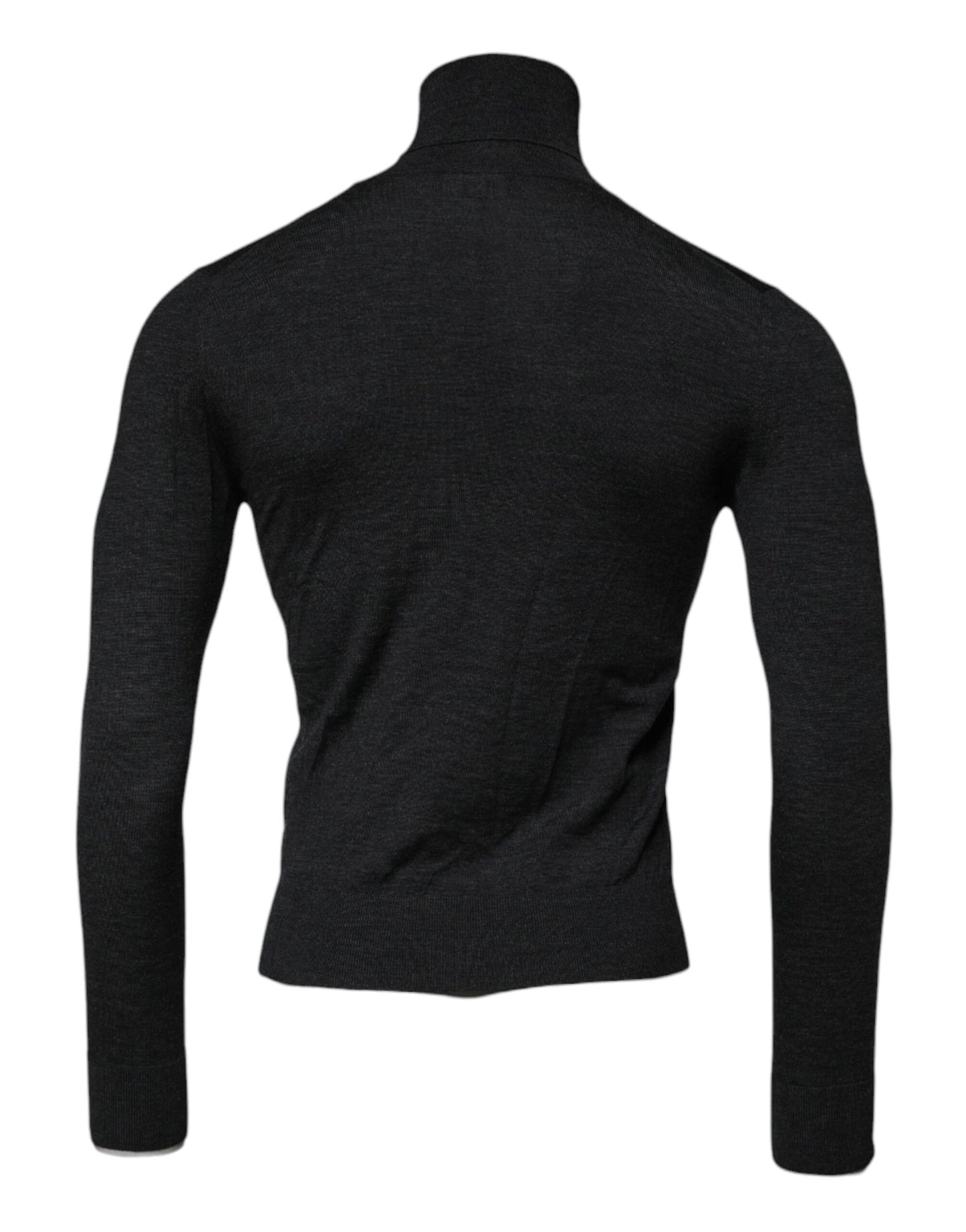 Black Wool Turtleneck Pullover Sweater