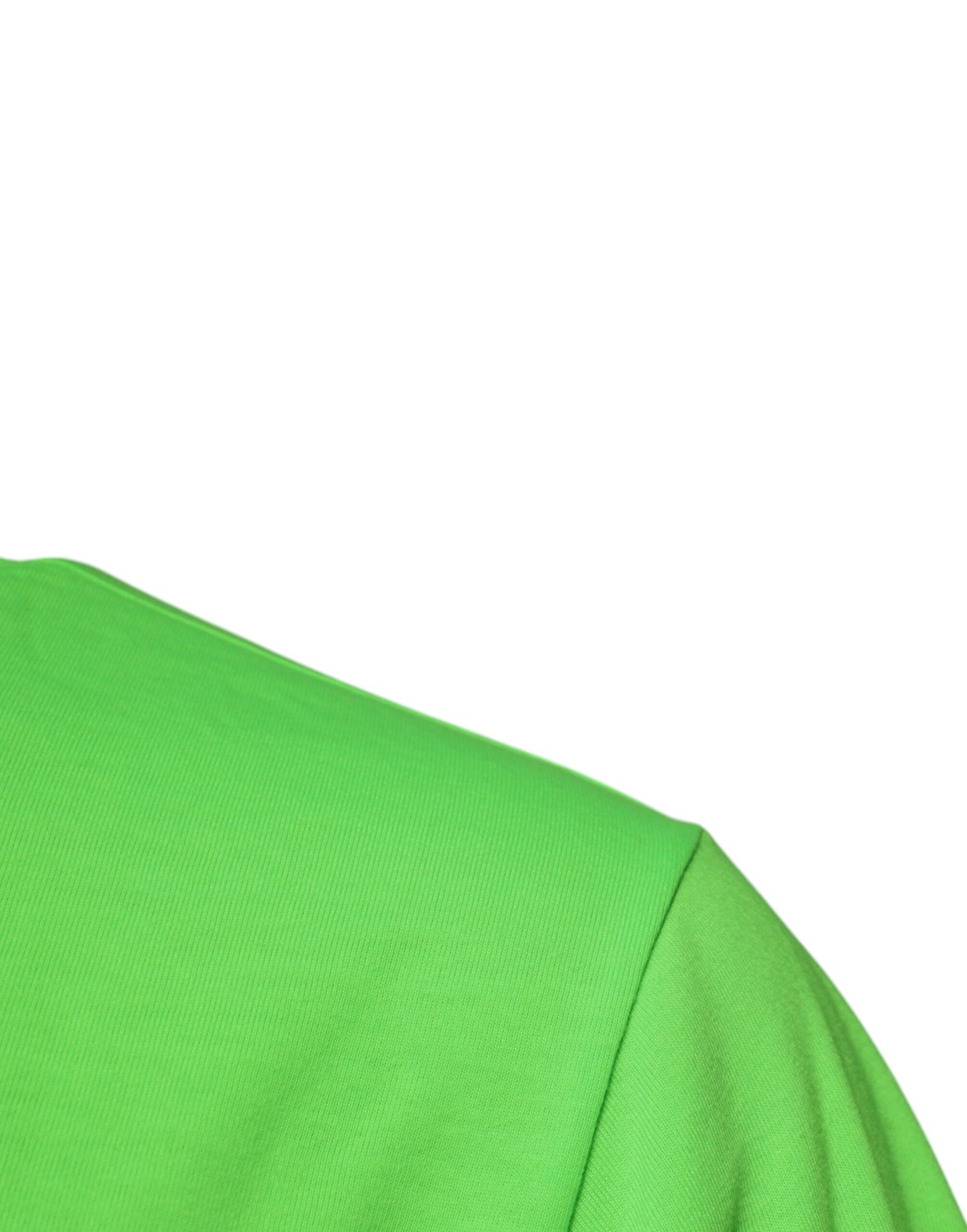 Green Logo Polyester Crew Neck T-shirt