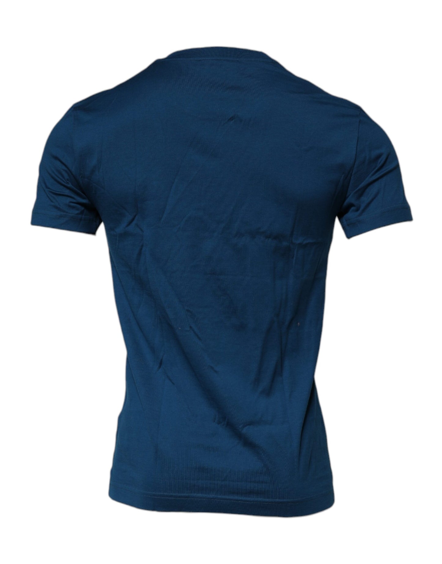 Blue Crown Bee Cotton Men Crew Neck T-shirt