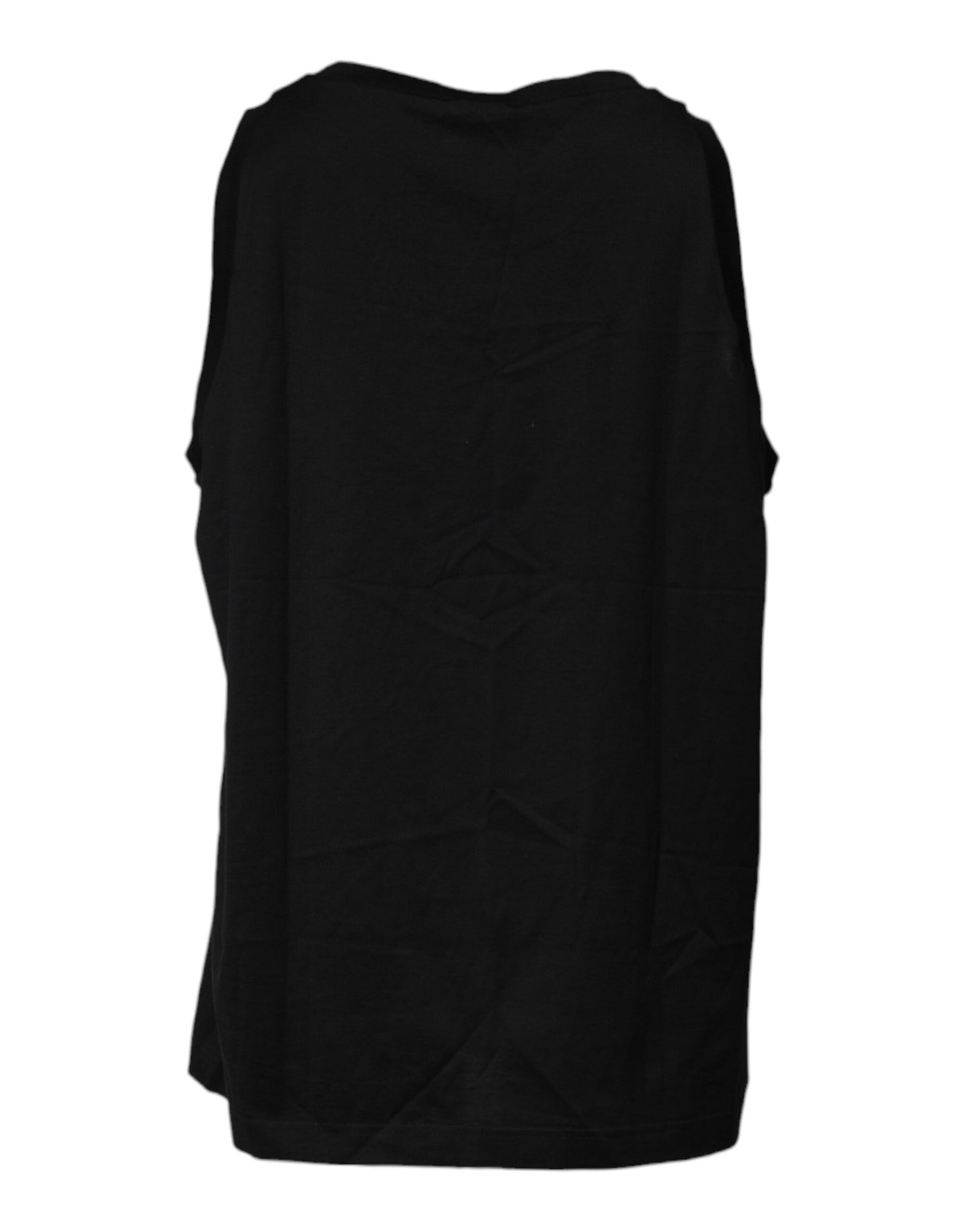 Black Sleeveless Round Neck Tank T-shirt