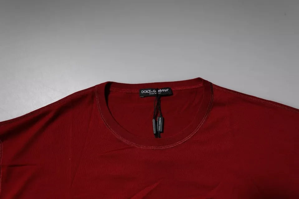 Red Logo Tape Cotton Crew Neck T-shirt