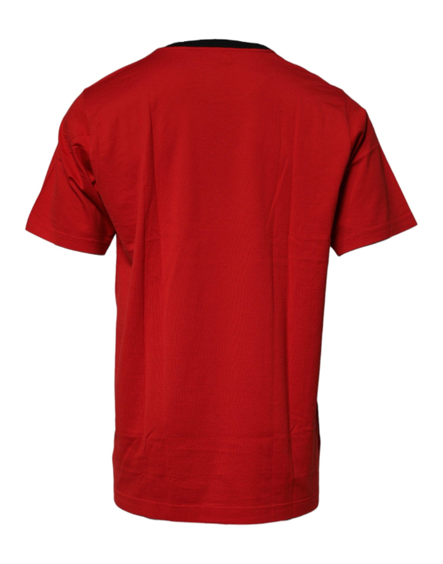 Red Logo Crown Cotton Crew Neck T-shirt