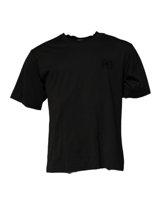 Black DG Logo Cotton Crew Neck T-shirt