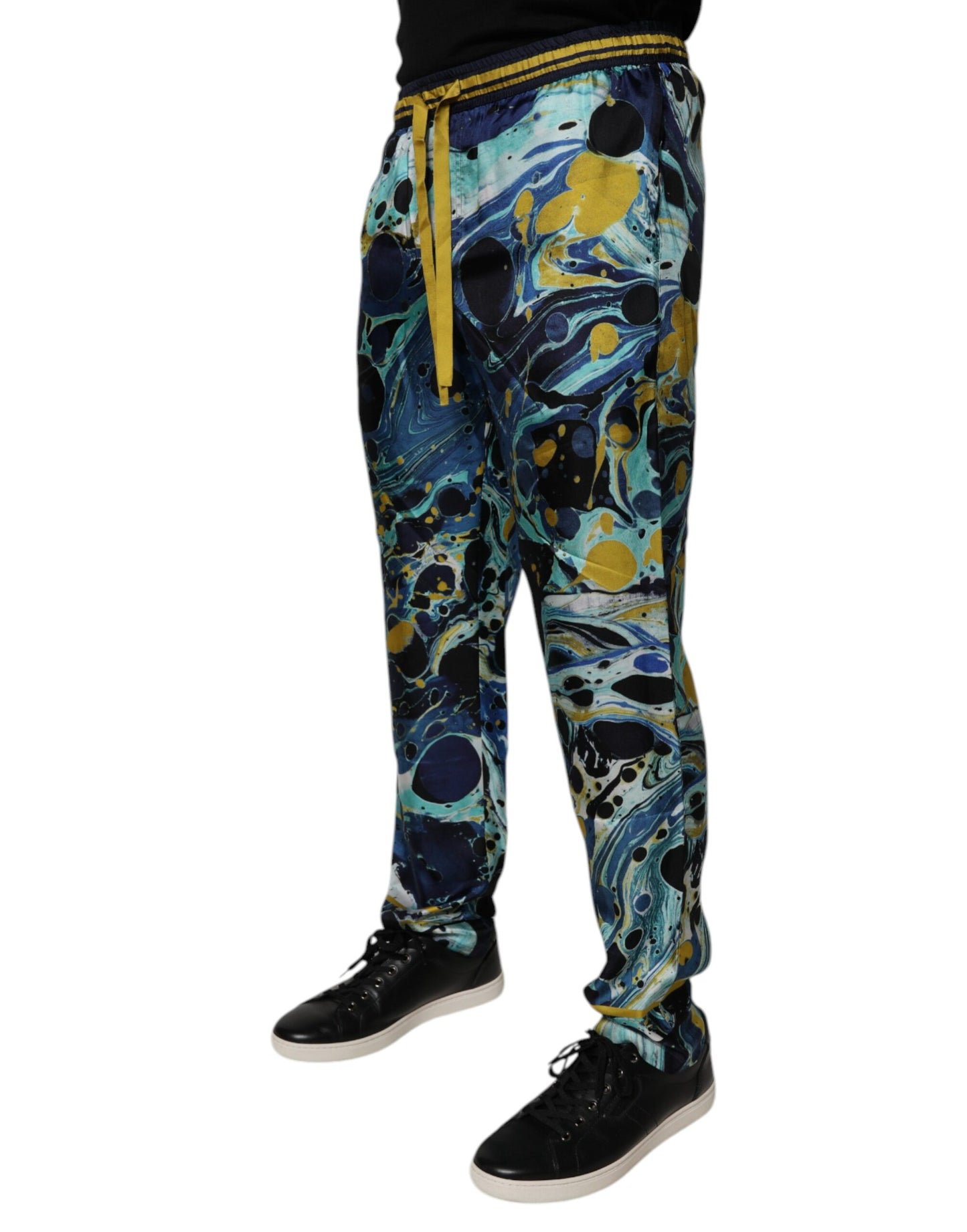 Multicolor Marble Print Jogger Sweatpants Pants