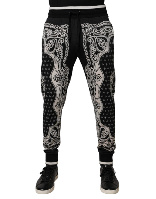 Black Bandana Cotton Jogger Pants