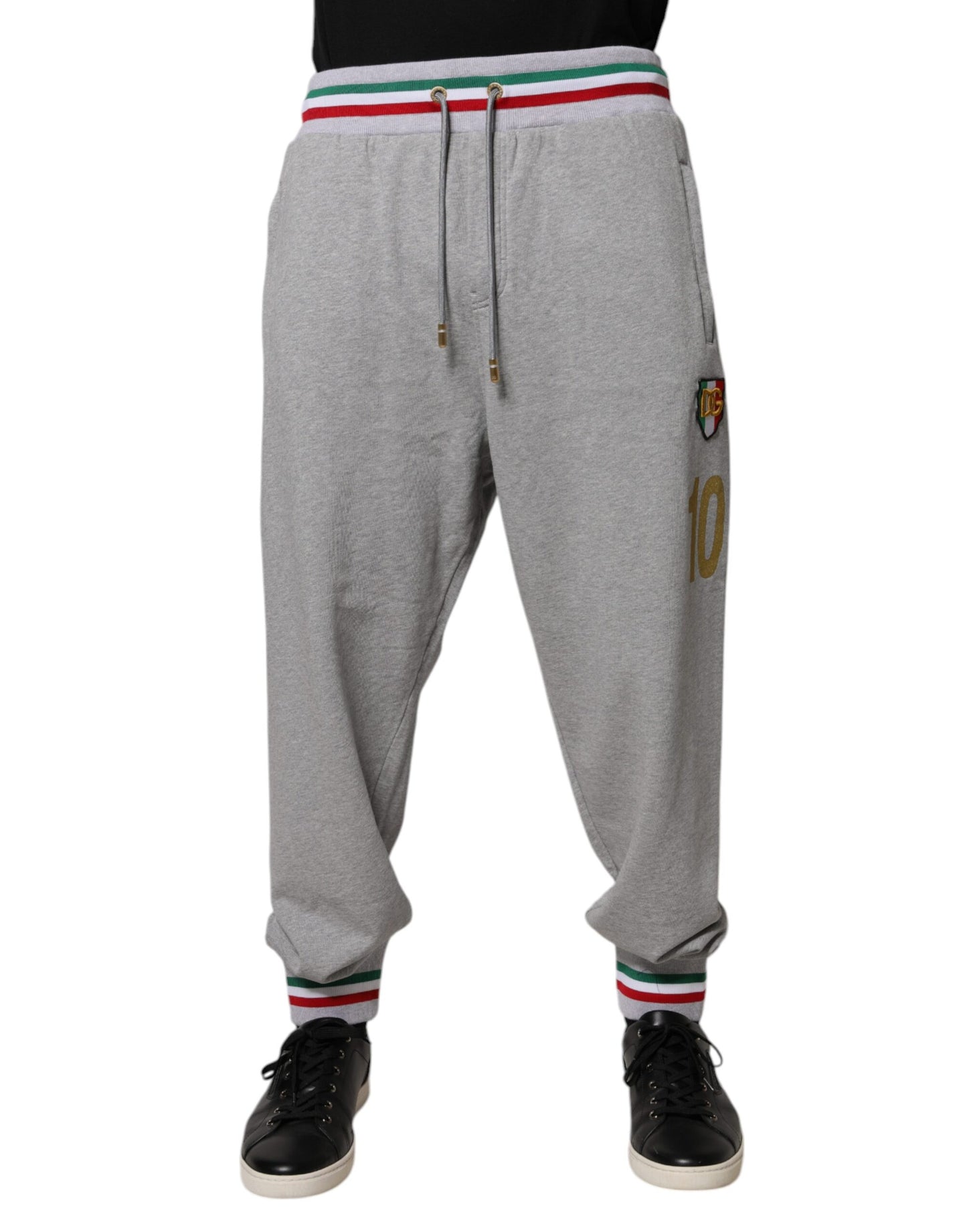 Gray Logo Patch CottonJogger Sweatpants Pants