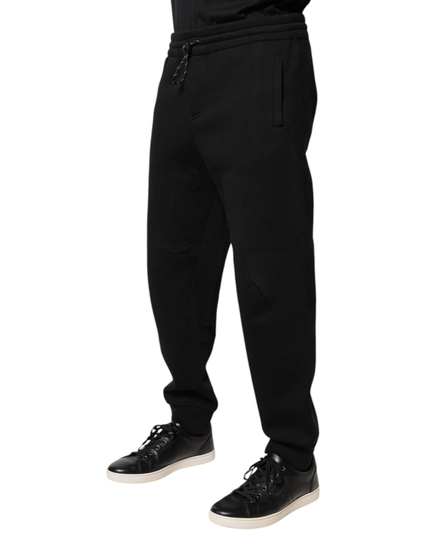 Black Logo Patch CottonJogger Sweatpants Pants