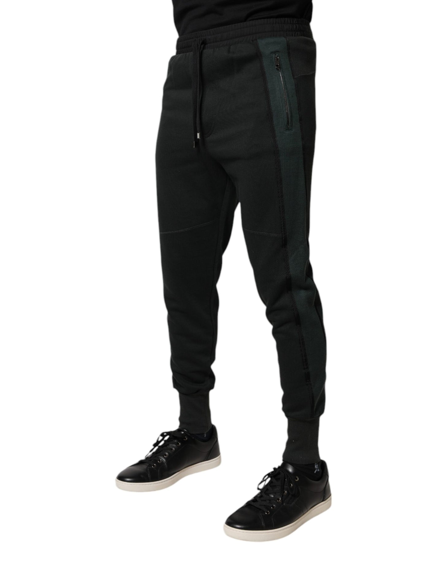 Black Cotton Blend Jogger Sweatpants Pants