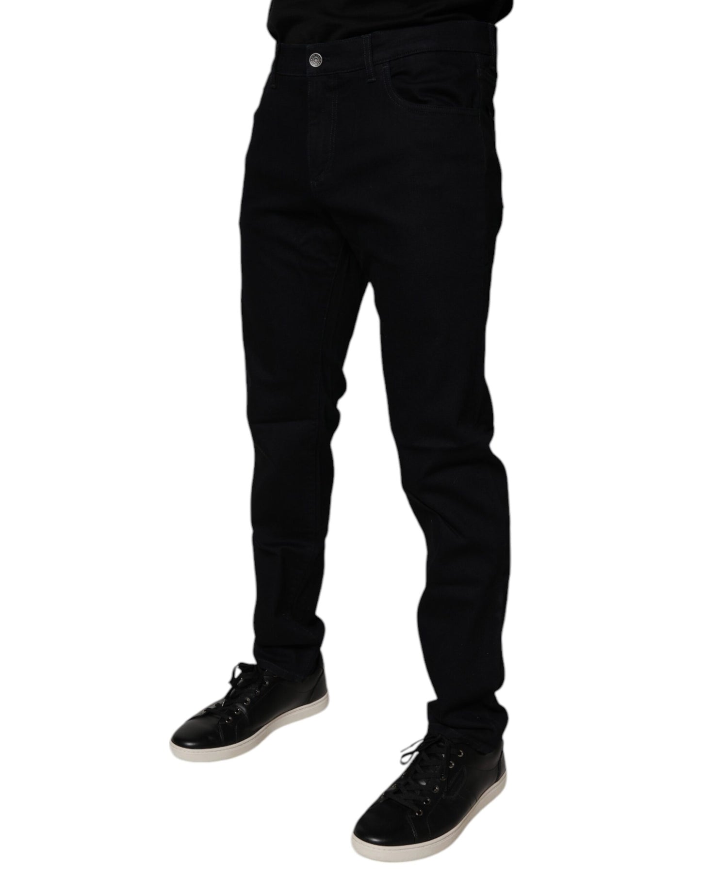 Black Cotton Stretch Slim Fit Men Denim Jeans