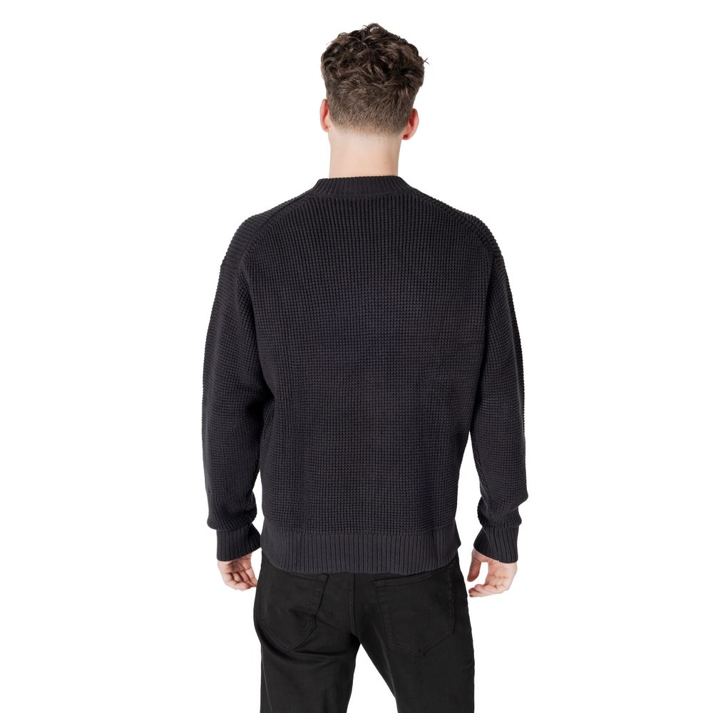 Black Cotton Cotton Sweater