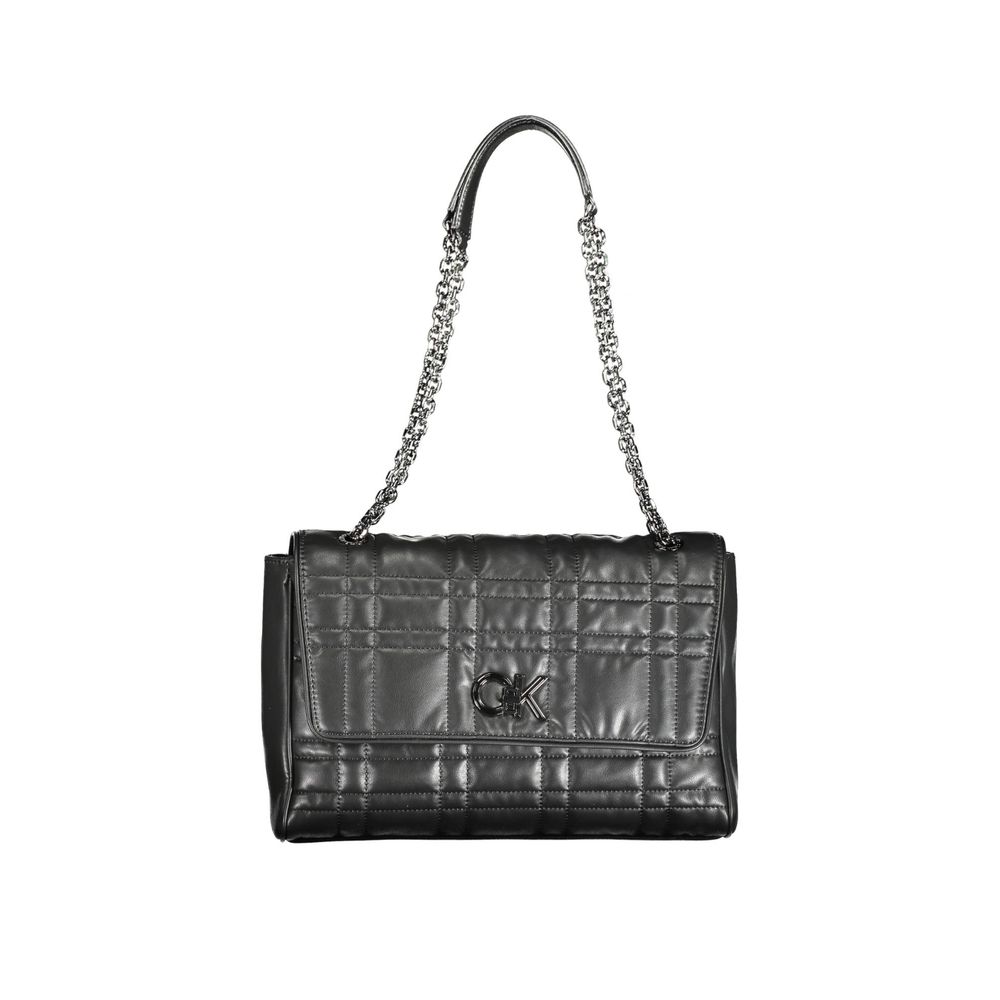 Black Polyester Women Handbag