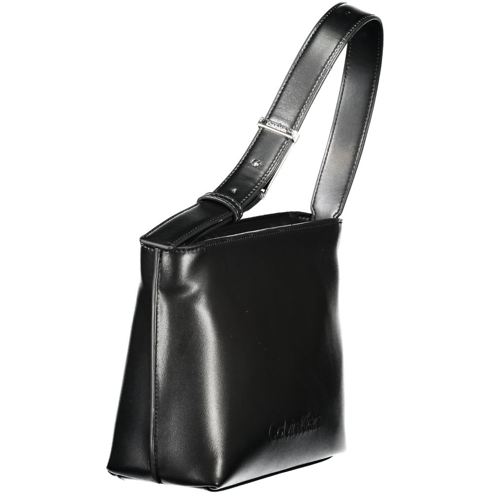 Black Polyester Women Handbag