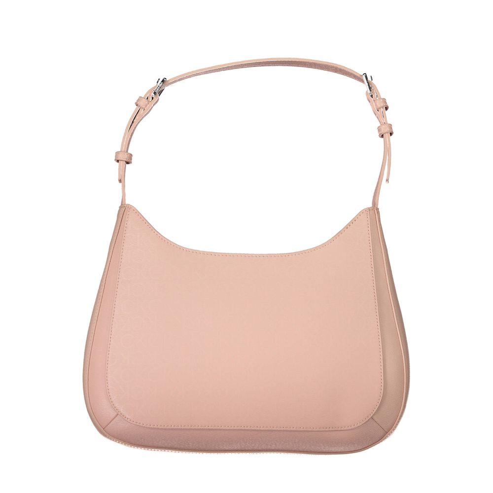 Pink Polyester Women Handbag