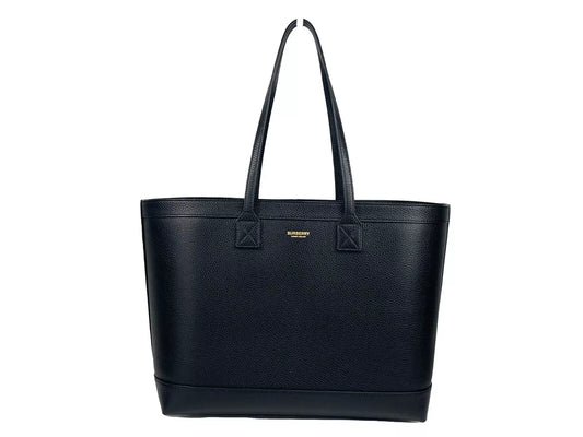 Medium Grainy Leather Black Tote Bag Purse